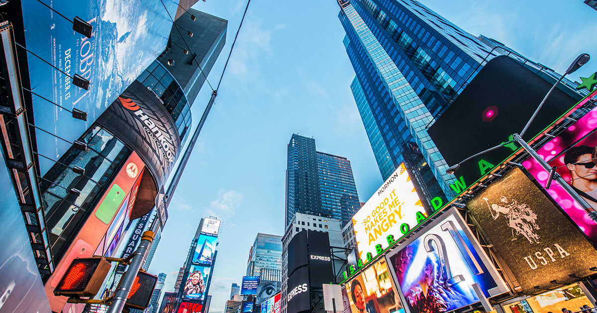 Destination New York. Bild tagen i Times Square i Manhattan.
